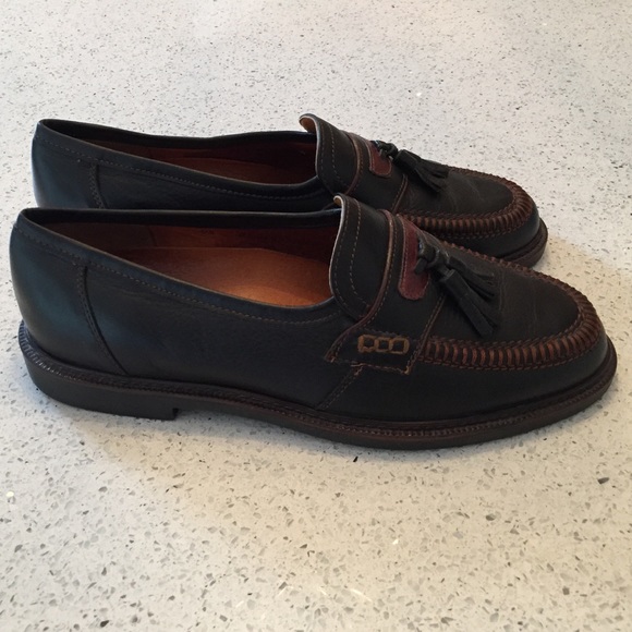 Mens Black Mahogany Leather Tassel Loafers size 11 - Picture 4 of 8